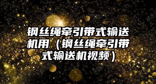 鋼絲繩牽引帶式輸送機(jī)用（鋼絲繩牽引帶式輸送機(jī)視頻）