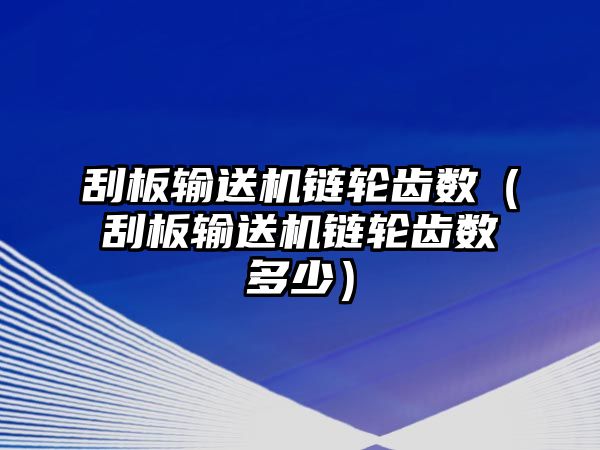 刮板輸送機鏈輪齒數(shù)（刮板輸送機鏈輪齒數(shù)多少）