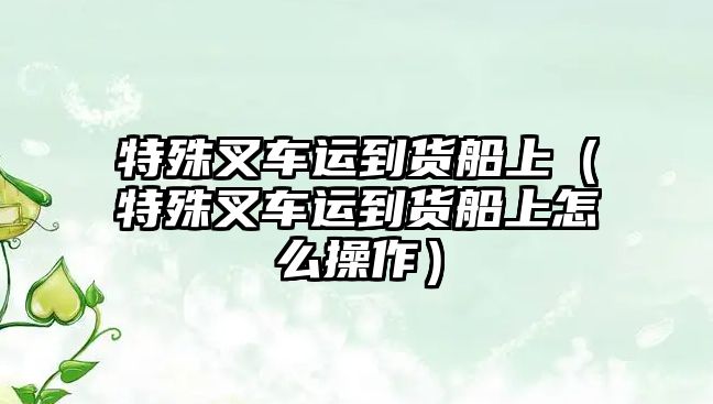 特殊叉車運到貨船上（特殊叉車運到貨船上怎么操作）