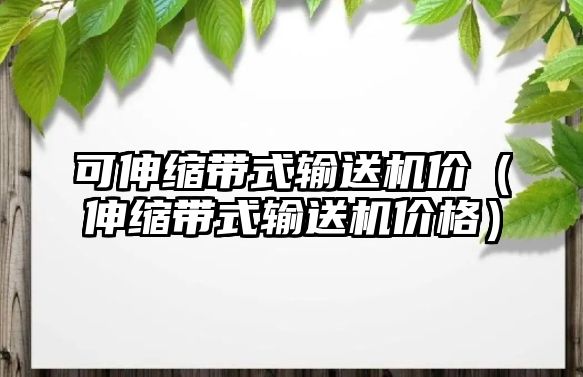 可伸縮帶式輸送機價（伸縮帶式輸送機價格）