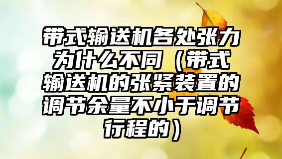 帶式輸送機各處張力為什么不同（帶式輸送機的張緊裝置的調(diào)節(jié)余量不小于調(diào)節(jié)行程的）