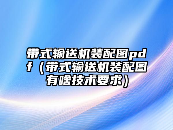 帶式輸送機(jī)裝配圖pdf（帶式輸送機(jī)裝配圖有啥技術(shù)要求）