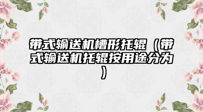 帶式輸送機槽形托輥（帶式輸送機托輥按用途分為）