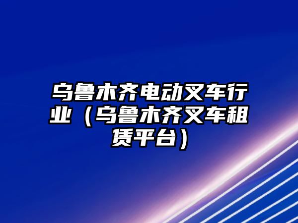 烏魯木齊電動叉車行業(yè)（烏魯木齊叉車租賃平臺）