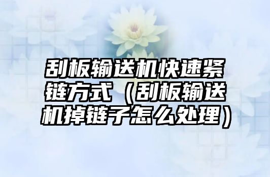 刮板輸送機快速緊鏈方式（刮板輸送機掉鏈子怎么處理）