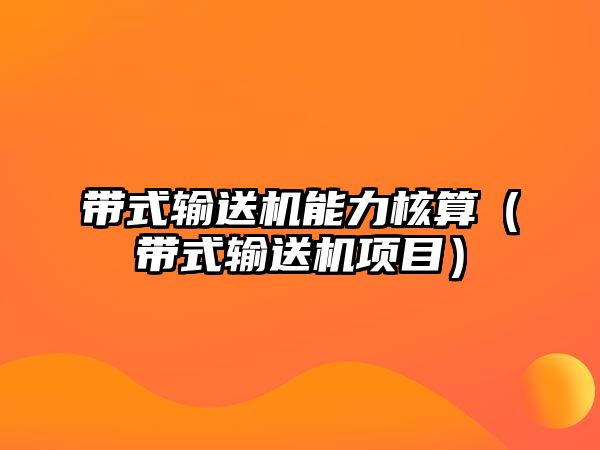 帶式輸送機能力核算（帶式輸送機項目）