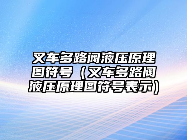 叉車多路閥液壓原理圖符號（叉車多路閥液壓原理圖符號表示）