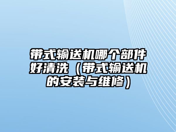 帶式輸送機哪個部件好清洗（帶式輸送機的安裝與維修）