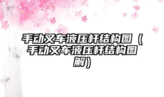 手動叉車液壓桿結(jié)構(gòu)圖（手動叉車液壓桿結(jié)構(gòu)圖解）