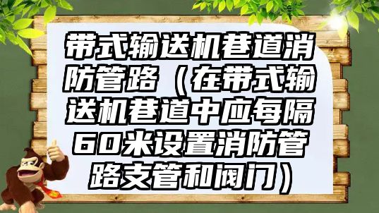 帶式輸送機巷道消防管路（在帶式輸送機巷道中應(yīng)每隔60米設(shè)置消防管路支管和閥門）