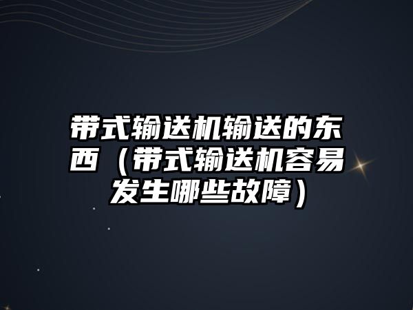 帶式輸送機(jī)輸送的東西（帶式輸送機(jī)容易發(fā)生哪些故障）