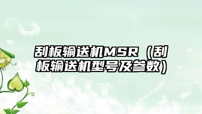 刮板輸送機MSR（刮板輸送機型號及參數(shù)）