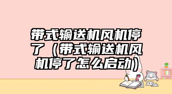 帶式輸送機風(fēng)機停了（帶式輸送機風(fēng)機停了怎么啟動）