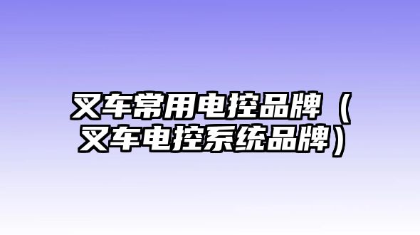 叉車常用電控品牌（叉車電控系統(tǒng)品牌）