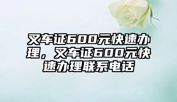 叉車證600元快速辦理，叉車證600元快速辦理聯(lián)系電話