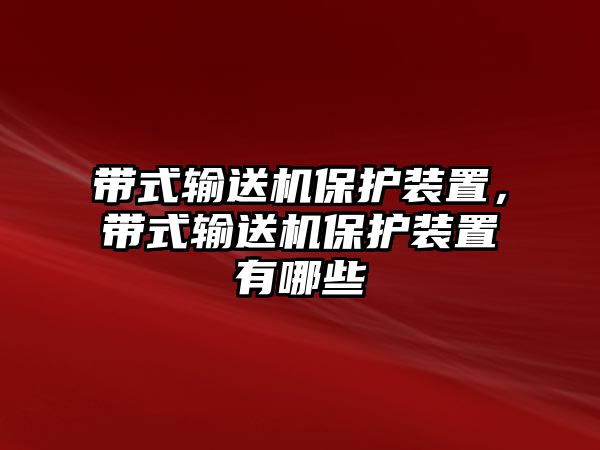 帶式輸送機保護裝置，帶式輸送機保護裝置有哪些