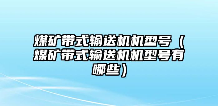 煤礦帶式輸送機(jī)機(jī)型號(hào)（煤礦帶式輸送機(jī)機(jī)型號(hào)有哪些）