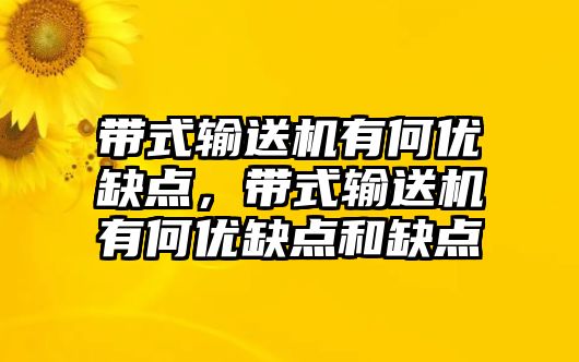 帶式輸送機(jī)有何優(yōu)缺點(diǎn)，帶式輸送機(jī)有何優(yōu)缺點(diǎn)和缺點(diǎn)