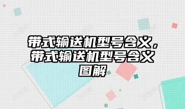 帶式輸送機型號含義，帶式輸送機型號含義圖解