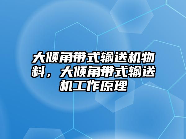 大傾角帶式輸送機物料，大傾角帶式輸送機工作原理