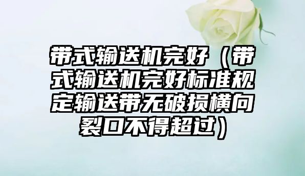 帶式輸送機完好（帶式輸送機完好標準規(guī)定輸送帶無破損橫向裂口不得超過）