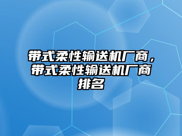 帶式柔性輸送機(jī)廠商，帶式柔性輸送機(jī)廠商排名