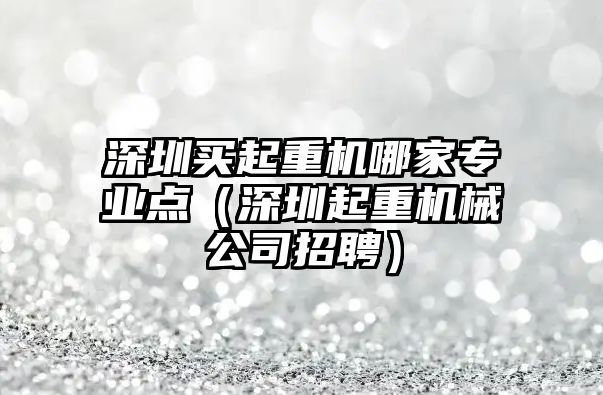 深圳買起重機哪家專業(yè)點（深圳起重機械公司招聘）