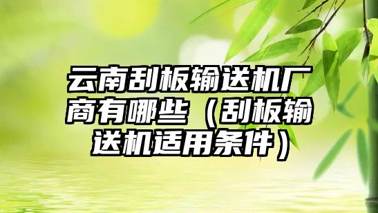 云南刮板輸送機廠商有哪些（刮板輸送機適用條件）