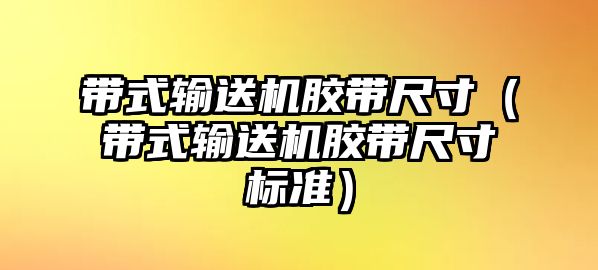 帶式輸送機膠帶尺寸（帶式輸送機膠帶尺寸標準）