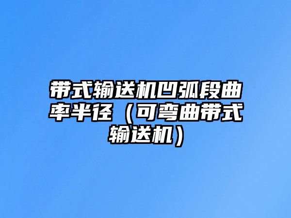 帶式輸送機凹弧段曲率半徑（可彎曲帶式輸送機）