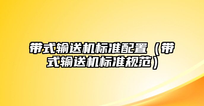 帶式輸送機(jī)標(biāo)準(zhǔn)配置（帶式輸送機(jī)標(biāo)準(zhǔn)規(guī)范）