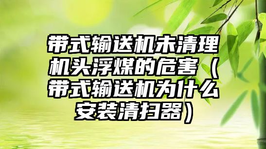 帶式輸送機(jī)未清理機(jī)頭浮煤的危害（帶式輸送機(jī)為什么安裝清掃器）