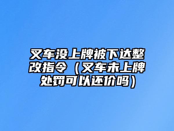 叉車沒上牌被下達整改指令（叉車未上牌處罰可以還價嗎）