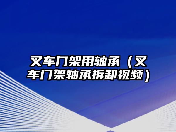 叉車門架用軸承（叉車門架軸承拆卸視頻）