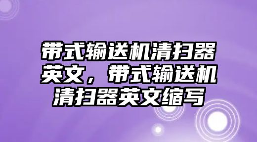 帶式輸送機清掃器英文，帶式輸送機清掃器英文縮寫