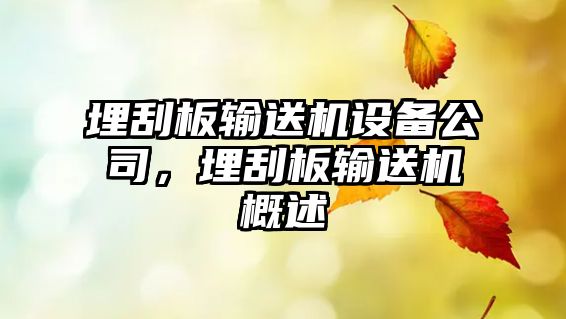 埋刮板輸送機設(shè)備公司，埋刮板輸送機概述