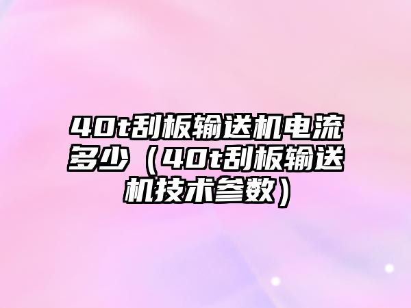 40t刮板輸送機(jī)電流多少（40t刮板輸送機(jī)技術(shù)參數(shù)）