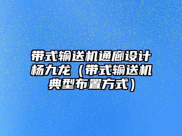 帶式輸送機(jī)通廊設(shè)計(jì)楊九龍（帶式輸送機(jī)典型布置方式）