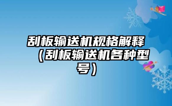 刮板輸送機(jī)規(guī)格解釋（刮板輸送機(jī)各種型號(hào)）