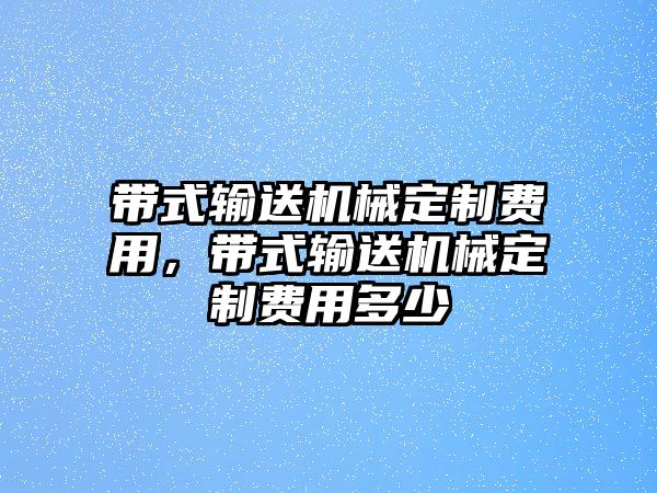 帶式輸送機械定制費用，帶式輸送機械定制費用多少