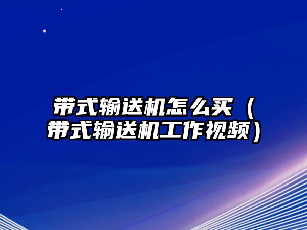 帶式輸送機(jī)怎么買(mǎi)（帶式輸送機(jī)工作視頻）