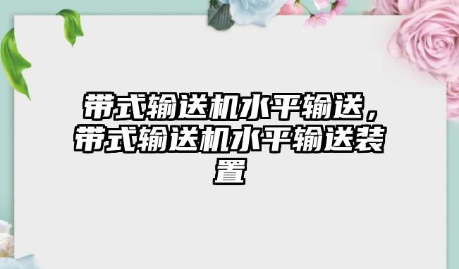 帶式輸送機(jī)水平輸送，帶式輸送機(jī)水平輸送裝置