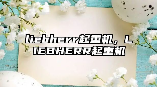 liebherr起重機(jī)，LIEBHERR起重機(jī)