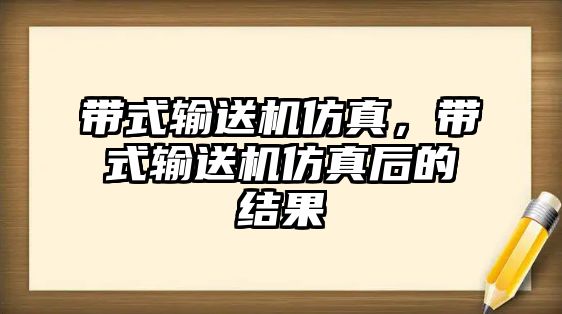 帶式輸送機(jī)仿真，帶式輸送機(jī)仿真后的結(jié)果