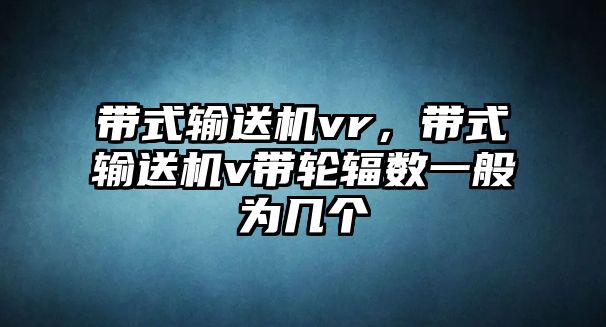 帶式輸送機(jī)vr，帶式輸送機(jī)v帶輪輻數(shù)一般為幾個(gè)