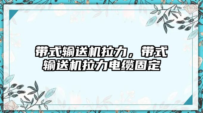 帶式輸送機(jī)拉力，帶式輸送機(jī)拉力電纜固定