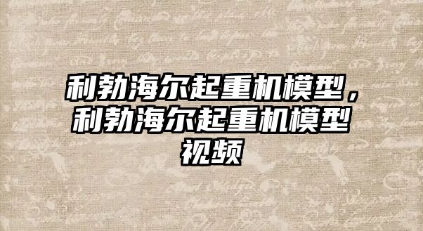 利勃海爾起重機模型，利勃海爾起重機模型視頻