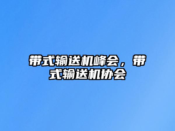 帶式輸送機(jī)峰會(huì)，帶式輸送機(jī)協(xié)會(huì)