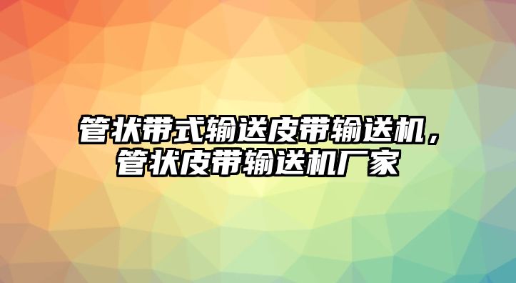 管狀帶式輸送皮帶輸送機，管狀皮帶輸送機廠家