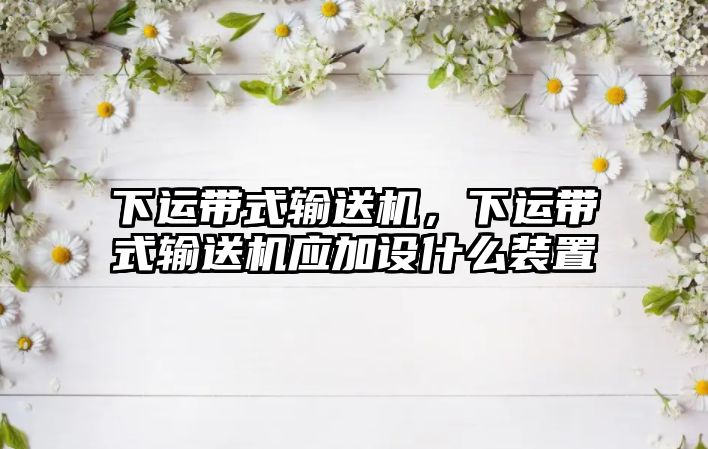 下運帶式輸送機，下運帶式輸送機應(yīng)加設(shè)什么裝置